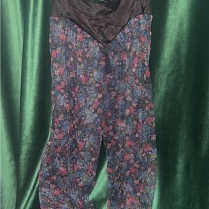 Vintage Floral Pants with Dark Bodice